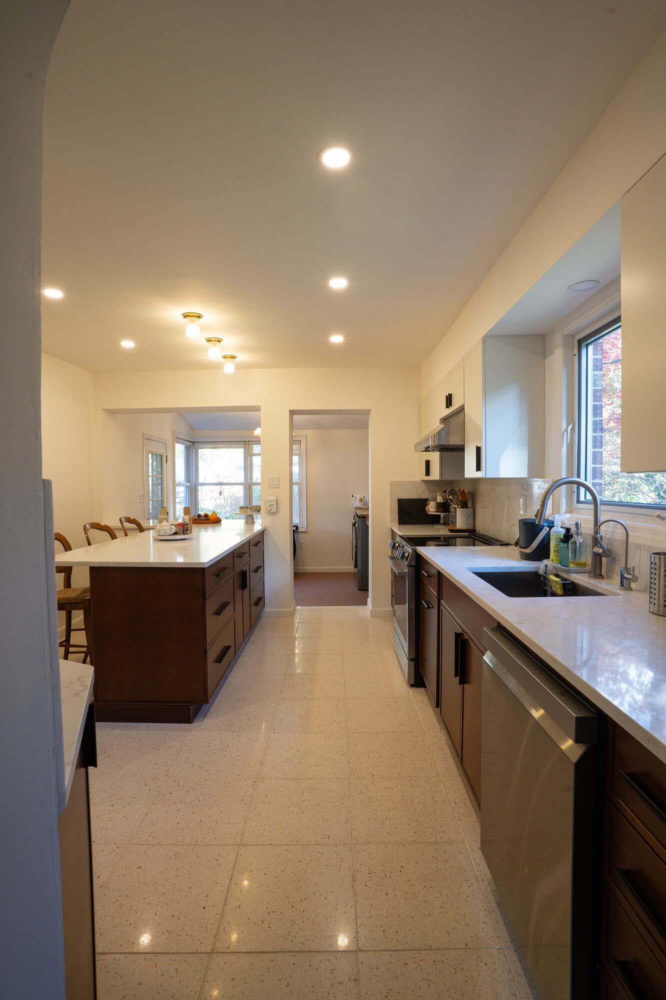 Galley view of Alpha's Riverdale kitchen renovation