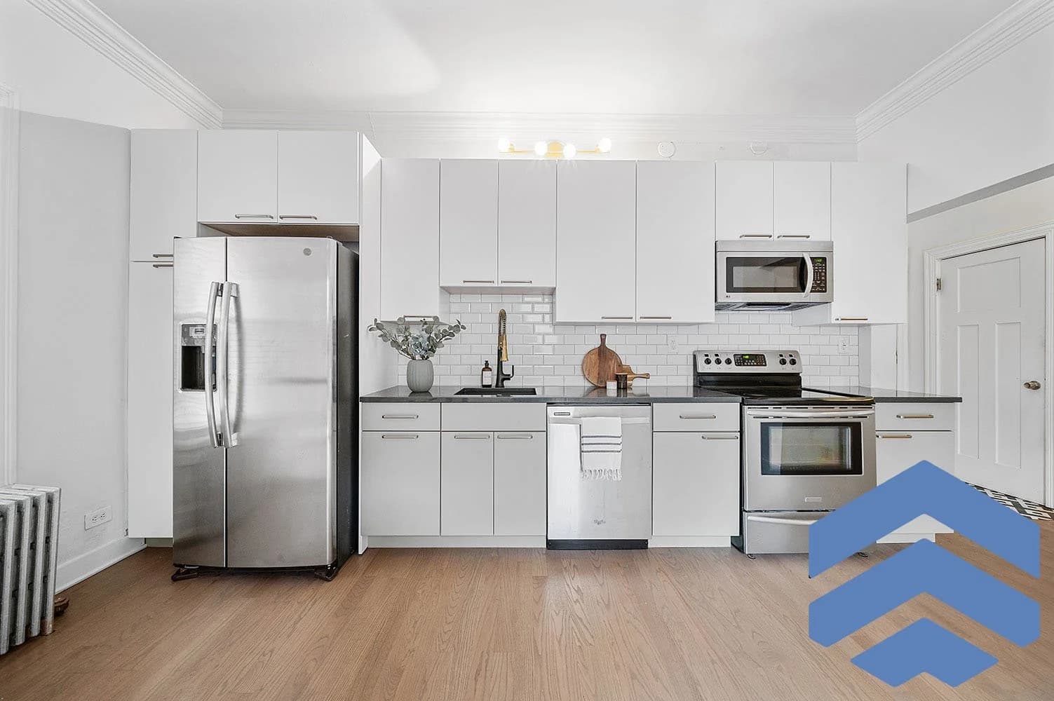 Alpha Contracting portfolio hero showing a refined kitchen renovation